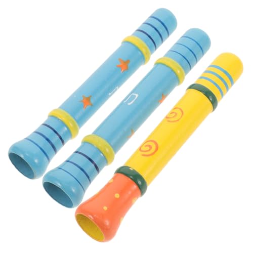 Parliky 3 Stück Holzflöten Bunte Kinderpfeifen Musikinstrumente Spielerisch für Junge Mädchen Geburtstagsgeschenk Sichere Holzflöte für Schule Party Reise Zufällige Farbe Zufällige Farbe von Parliky