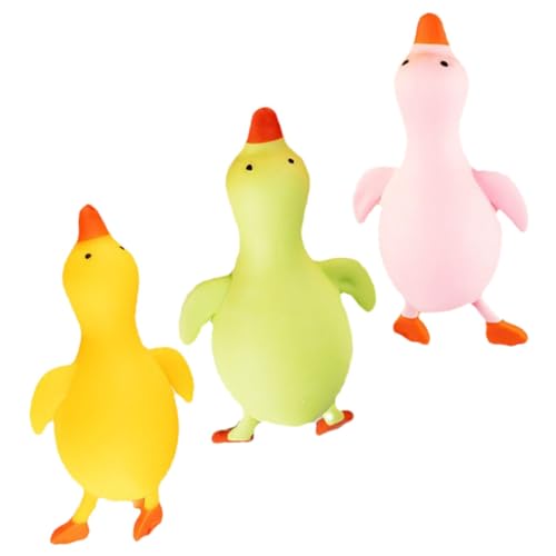 Parliky 3 Stück Stressabbau Bunte Enten Quetschspielzeug Elastisch für Party Favors Vielseitiges Antistress Tier für Erwachsene und Dehnbar und Druckentlastend von Parliky