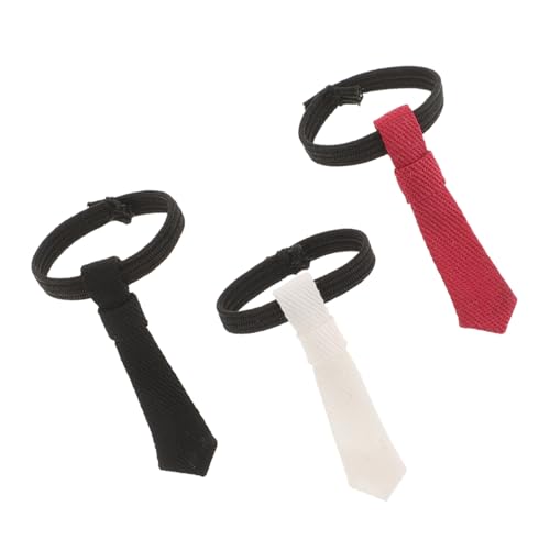 Parliky 3 Stück Teiliges Mini Krawatten für Puppen Maßstab Kleine Vorgebundene Stoffkrawatten in Rot Modische Puppen Kleidungsaccessoires für Mini Dollhouse Vielseitig und Langlebig von Parliky
