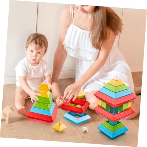 Parliky 30 Stück Teiliges Bausteine für Kleinkinder Jahre Lernspielzeug mit Bunten Stapelbaren Kunststoffformen Feinmotorik Formenverständnis und Räumlichem Denken bei Vorschulkindern von Parliky