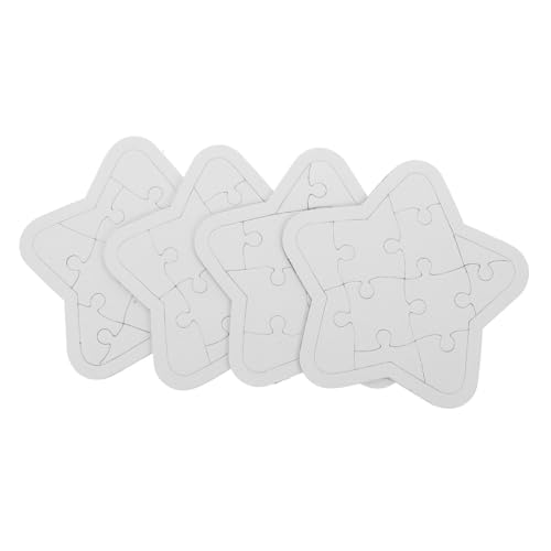 Parliky 4 Blätter Blanko Puzzles zum Bemalen DIY Kreativfördernd Lernspielzeug Feinmotorik Geschenkidee Leicht und Kompakt von Parliky
