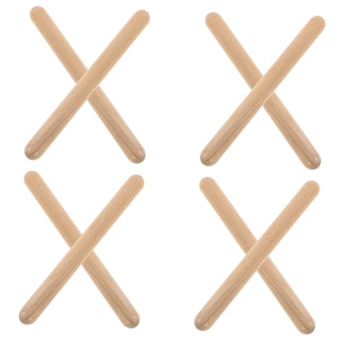 Parliky 4 Paare Holz Rhythmusstöcke Percussion Sicher Glatt Verarbeitet für Musikalische Früherziehung Vorschule Musikunterricht Lernhilfe von Parliky