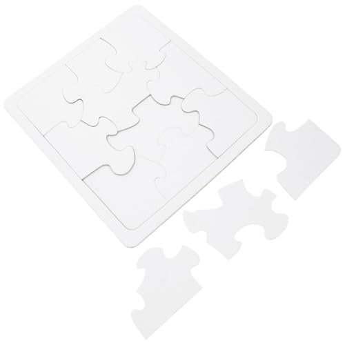 Parliky 4 Stück Blank Puzzles DIY Puzzle aus Papier Sichere Abgerundete Kanten zum Bemalen und Gestalten mit Stiften Wasserfarben Kreidegeeignet Fördert Kreativität und Motorik von Parliky