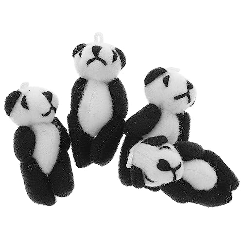 Parliky 4 Stück Mini Panda Plüschspielzeug Süße Stofftiere für Anhänger für Kreative Bastelprojekte Hochwertige Verarbeitung und Angenehmes Material von Parliky