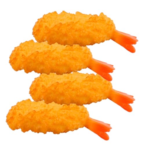 Parliky 4 Stück Teiliges Tempuras Modell Realistische Gefälschte Tempura Garnelen Kinderküche Dekoration Lebensnahes Kochspielzeug Langlebig Sicher von Parliky