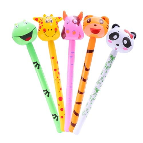 Parliky 5 Stück PVC Aufblasbare Tierstäbe Langlebig Sicher Bunte Designs für Party Dekoration Jungen Mädchen Jahre von Parliky