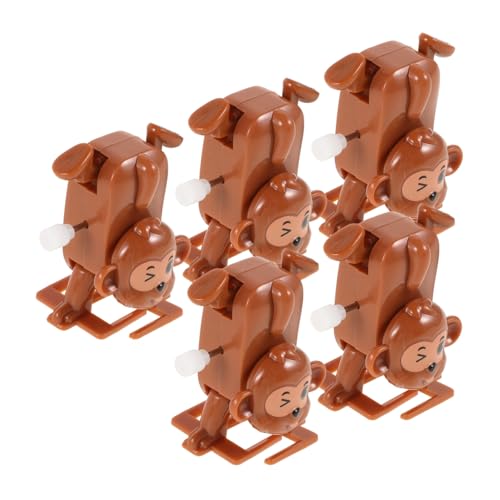 Parliky 5 Stück Teiliges Aufziehspielzeug Bunte Affen Wind up Tiere mit Mechanismus Realistische Krabbelbewegung Fördert Feinmotorik und Logisches Denken Batteriefrei für Kleinkinder Ab von Parliky