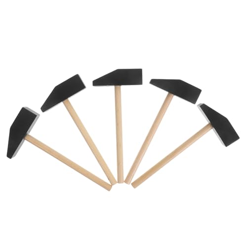 Parliky 5 Stück Teiliges Mini Holzhammer für Robuster Sicherer Spielzeughammer aus Massivem Holz Pädagogisch für Kreative DIY Spiele und Geburtstagsfeiern für Kleinkinder und Junge von Parliky