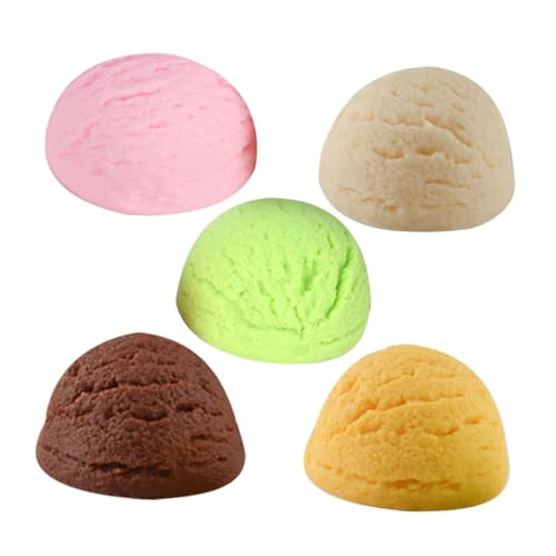 Parliky 5 Stück Teiliges PVC Eiscreme Kugel Modelle Realistische Eiskugel Attrappen Lebensechte Deko EIS Plastik für Eisdiele Schaufenster und Ladendekoration von Parliky