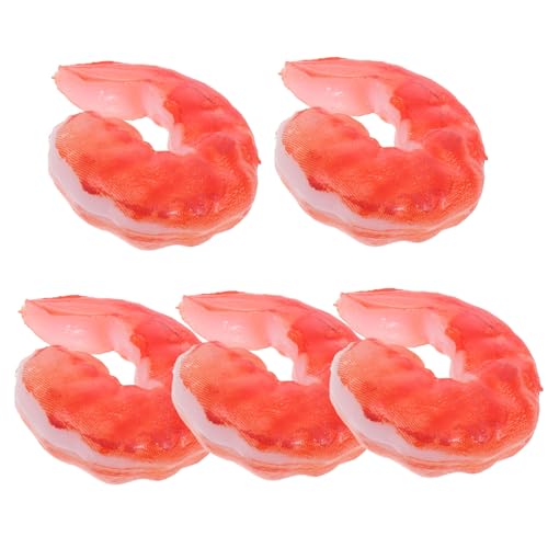 Parliky 5 Stück Teiliges Realistische Gefälschte Garnelenmodelle aus Kunststoff Künstliche Shrimps für DIY Food Play Lebensnahe Essensdekoration und Küchendisplay Sichere Robuste von Parliky
