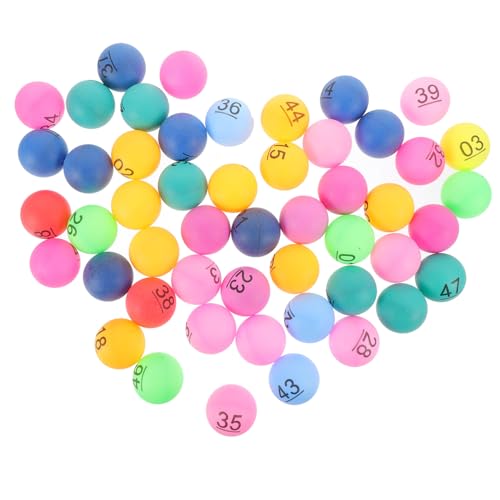 Parliky 50 Stück Bunte Nahtlose Kunststoff lotteriebälle mit Zahlen Wiederverwendbare Party Spielkugeln für Tombola Gewinnspiele und Veranstaltungsspielspaß von Parliky