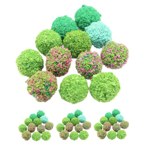 Parliky 50 Stück Teiliges Miniatur dekokugeln für Sandtisch mit Lebensechten Hitzebeständigen Pflanzenbällen in Farben für DIY Landschaft Modellbau Gartendekoration Außen von Parliky
