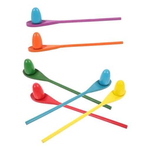 Parliky 6 Sätze Teiliges Holzspielzeug Eierlöffel rennspiel mit Farbigem Design Robustes Sensory Training für Motorische Geschicklichkeit für Gruppenspiele und Partys Parliky 6 Sätze Teiliges Holzspielzeug Eierlöffel rennspiel mit Farbigem Design Robustes Sensory Training für Motorische Geschicklichkeit für Gruppenspiele und Partys von Parliky