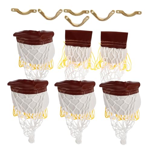 Parliky 6 Sätze Teiliges Mini billardtaschen Kleinen Eisenecken und Netzbeuteln Praktische Ballaufbewahrung für Kindertisch Langlebige Pool tischtaschen Vollständiges Zubehör für Zuhause von Parliky