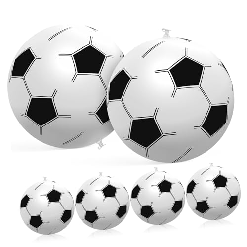 Parliky 6 Stück Teiliges Aufblasbare Kinderfußbälle aus Strapazierfähigem PVC Leicht und Tragbar für Indoor und Outdoor Spiele Partydeko von Parliky