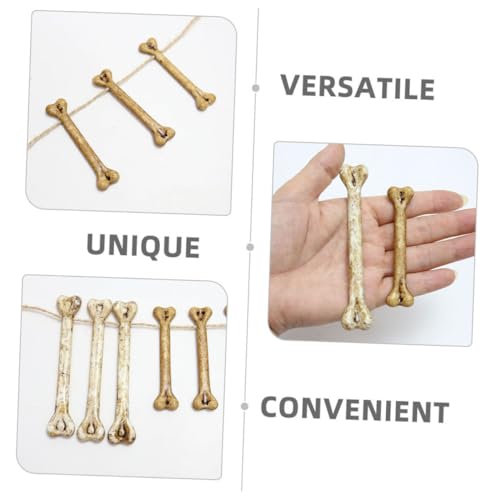 Parliky 6 Stück Teiliges Halloween Skelett Knochen mit Bohrung Realistische Mini Kunststoffknochen zum Auffädeln DIY Bastelzubehör für Gruselige Partydekoration und Kreative Halloween von Parliky