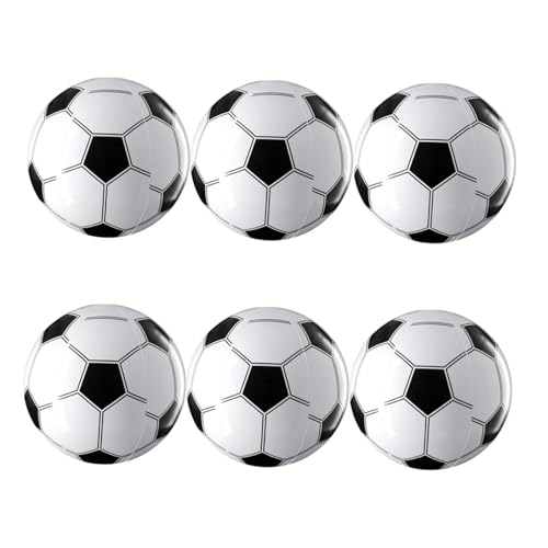 Parliky 6 Stück Teiliges PVC Aufblasbares Fußball Set Elastische Partydeko und Kinderspielzeug Sichere Fußball Geburtsstagsdeko Leicht Aufzublasen Langlebig und Auslaufsicher von Parliky