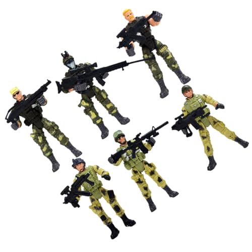 Parliky 6 Stück Teiliges Special Forces aus Sicherem Kunststoff Bewegliche Figuren mit Abnehmbaren Köpfen und Beinen Interaktives Eltern Junge Mädchen Rollenspiel für Jungen und Mädchen von Parliky