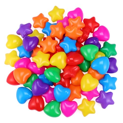 Parliky 60 Stück Teiliges Spielbälle Bunte Herz und Sternform Ozeanbälle für Indoor Spielpool Robust und Hautfreundlich zum Zählenlernen Parliky 60 Stück Teiliges Spielbälle Bunte Herz und Sternform Ozeanbälle für Indoor Spielpool Robust und Hautfreundlich zum Zählenlernen von Parliky