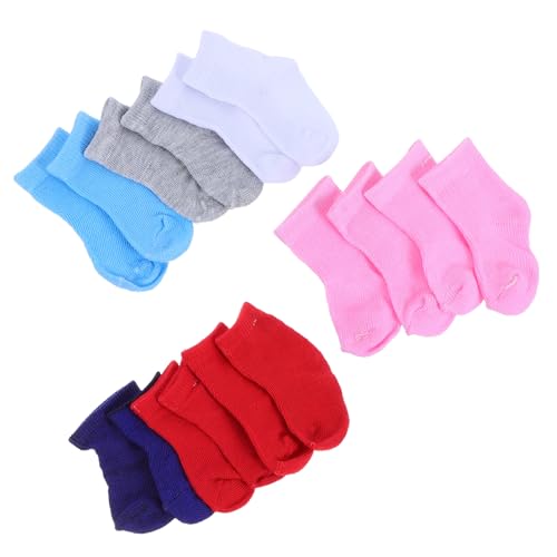 Parliky 8 Paare Puppensocken Feine Verarbeitung Leichte Vielseitige Doll Socks für Puppen DIY Spielhaus Dekoration Puppenzubehör für Fotoshootings von Parliky