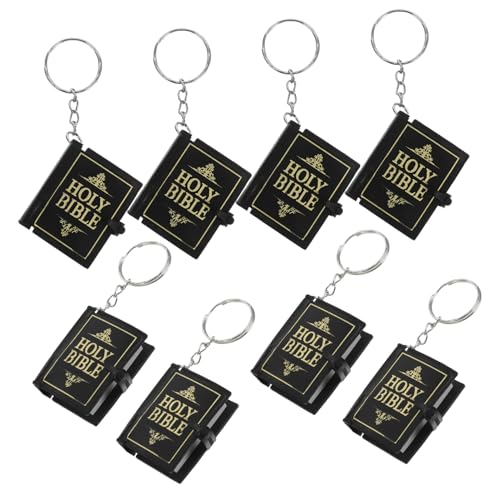 Parliky 8 Stück Teiliges Mini Bibel Schlüsselanhänger Kleines Religiöses Buch Leichter Schlüsselring Dekorativer Anhänger für Taufe Party und Geschenk Vielseitig Tragbar Schwarz und Parliky 8 Stück Teiliges Mini Bibel Schlüsselanhänger Kleines Religiöses Buch Leichter Schlüsselring Dekorativer Anhänger für Taufe Party und Geschenk Vielseitig Tragbar Schwarz und von Parliky