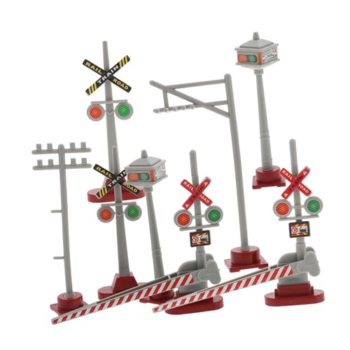 Parliky 8 Stück Teiliges Miniatur Zugsignal mit Realistischen Verkehrsampeln und Signalpfosten für Modelleisenbahn Sandtisch Dekoration und DIY Landschaftsbau Fördert Spielerisch von Parliky