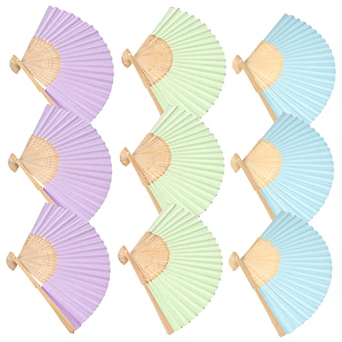 Parliky 9 Stück Teiliges Faltbarer Papierfächer in Pastellfarben Leichte Handliche DIY Malfächer für Nachhaltiges Holzpapier Material als und Dekoration für Jungen und Mädchen von Parliky