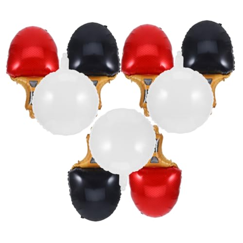 Parliky 9 Stück Teiliges Tischtennis Ballon Dekorationen Langlebige Folienballons in Rot und Schwarz Interaktive Sportparty Deko für Indoor und Outdoor Events Einfache Befüllung und von Parliky