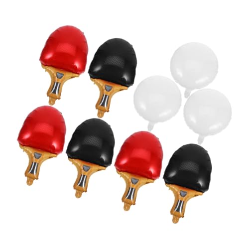 Parliky 9 Stück Teiliges Tischtennis Ballons mit Schlägern und Weißen Bällen Wiederverwendbare Folienballons Langlebig und Leicht für Sport und Geburtstagspartys Einfache Dekoration für von Parliky