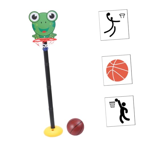Parliky Basketball Set Cartoon Basketball Rack für Drinnen und Draußen Abnehmbar Leicht für Kindergarten und Spielzeiten Fördert Basketballfähigkeiten von Parliky