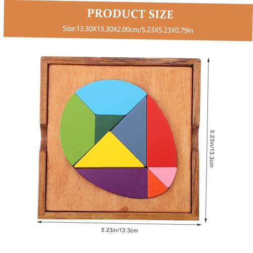 Parliky Buntes Ei förmiges Tangram Holzpuzzle Lernspielzeug Konzentration Kreativität und Hand Augen koordination Sicher Poliert DIY Jigsaw Toy für Vorschulkinder von Parliky
