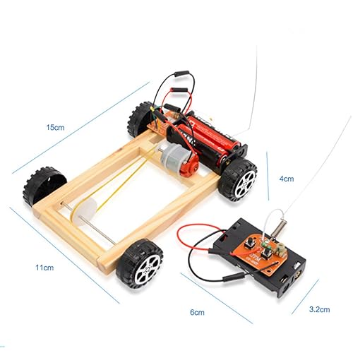 Parliky DIY Vier Rad Auto Modell Bausatz für Jugendliche Wissenschaftliches Technikspielzeug ohne Batterien Lernspielzeug Interesse und Verständnis für Physik und Elektronik von Parliky