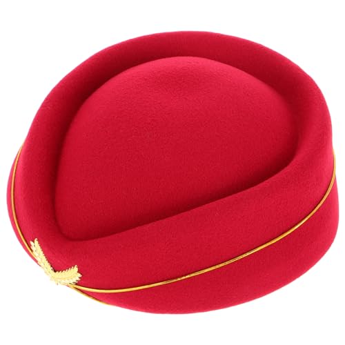 Parliky Damen Stewardess Hut Beret Dunkelrot Komfortabel Elegant Für Kostüm Cosplay Bühnenauftritt Themenparty Parliky Damen Stewardess Hut Beret Dunkelrot Komfortabel Elegant Für Kostüm Cosplay Bühnenauftritt Themenparty von Parliky