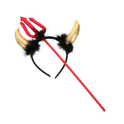Parliky Halloween Teufelshörner Haarreif Goldene Kuhhorn Kopfschmuck für Karneval Cosplay Party Verkleidung Hautfreundlich Leicht und Bequem von Parliky