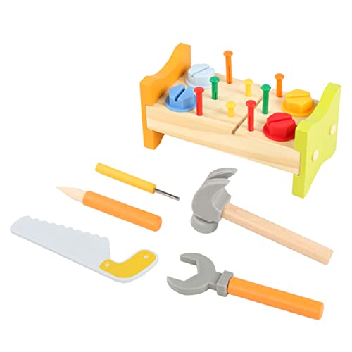 Parliky Hammer Toy Holzspielzeug Pounding Peg Workbench mit Buntem Design Sicher Abgerundete Kanten Fördert Motorische Fähigkeiten und Lernspaß für Kleinkinder Ab Jahr Lernspielzeug von Parliky