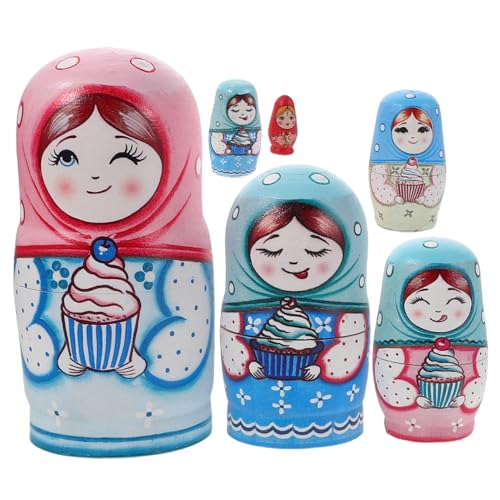 Parliky Handgefertigte Russische Nesting Dolls Set aus Natürlichem Holz Handbemalt mit Traditionellem Matroschka-Design Fördert Kindliche Motorik und Familieninteraktion als Parliky Handgefertigte Russische Nesting Dolls Set aus Natürlichem Holz Handbemalt mit Traditionellem Matroschka-Design Fördert Kindliche Motorik und Familieninteraktion als von Parliky