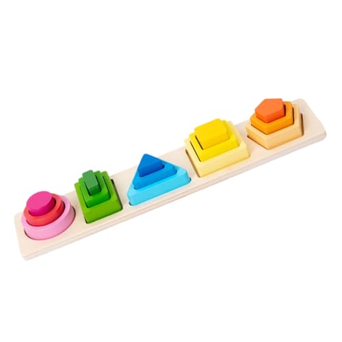 Parliky Holz Geometrisches Puzzle Lernspielzeug für Buntes Montessori Steckspiel Formensortierer Fördert Farben und Formenverständnis Stabiles Langlebiges Material Pädagogisches von Parliky