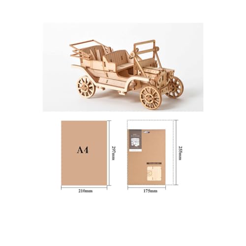 Parliky Holz Puzzle Auto Modell Bausatz DIY Handgemacht Holzspielzeug Lernspielzeug für Jungen Hand Auge koordination und Kreativität in Naturholzfarbe von Parliky
