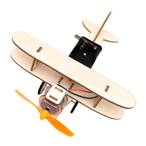 Parliky Holzflugzeug Bausatz DIY mit Elektrischem Motor Kreatives Lernspielzeug für Schüler Fördert Beobachtung und Denkvermögen als für Jungen und Bastelfans von Parliky