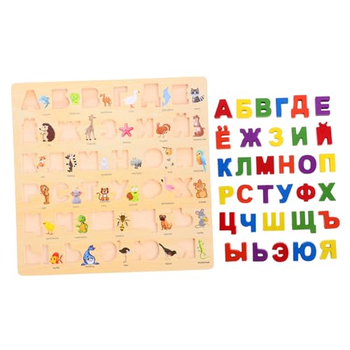 Parliky Holzpuzzle Russisches Alphabet Lernspielzeug Teiliges für Kleinkinder Ab Jahren Logisches Denken Beobachtung von Parliky
