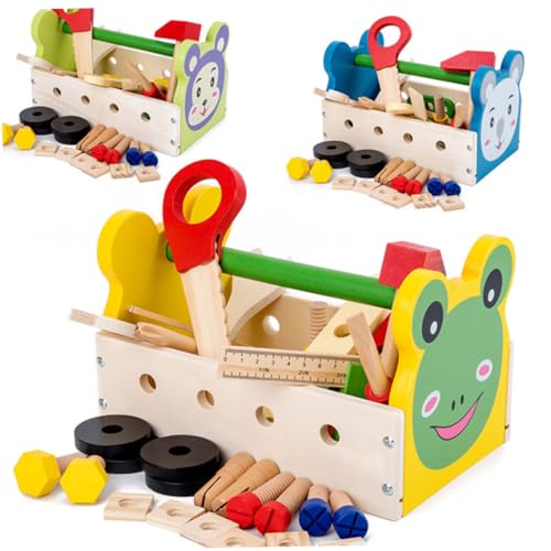 Parliky Holzspielzeug Werkzeugkoffer Cartoon Multifunktional Lernspielzeug mit Wassermalfarbe für Jungen Mädchen zur Motorischer Fähigkeiten und Sozialkompetenz Parliky Holzspielzeug Werkzeugkoffer Cartoon Multifunktional Lernspielzeug mit Wassermalfarbe für Jungen Mädchen zur Motorischer Fähigkeiten und Sozialkompetenz von Parliky