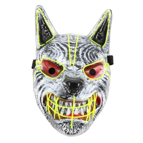 Parliky LED Halloween Maske Wolfskopf Gruselig Leuchtend Unisex Vollgesichtsmaske für Fasching Kostüm und Halloweenparty Langlebig Auffälliges Design Stimmung für Erwachsene Parliky LED Halloween Maske Wolfskopf Gruselig Leuchtend Unisex Vollgesichtsmaske für Fasching Kostüm und Halloweenparty Langlebig Auffälliges Design Stimmung für Erwachsene von Parliky