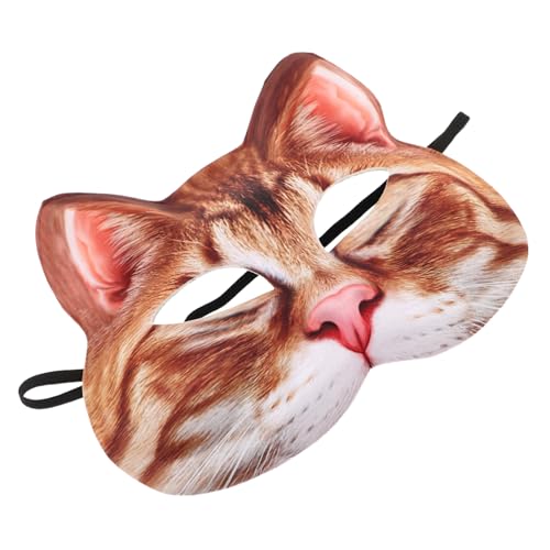 Parliky Leichte Verstellbare Katzen Halbgesichts Maske für Halloween Cosplay Tierisches Masken Wiederverwendbares Party Accessoire für Damen und Herren von Parliky