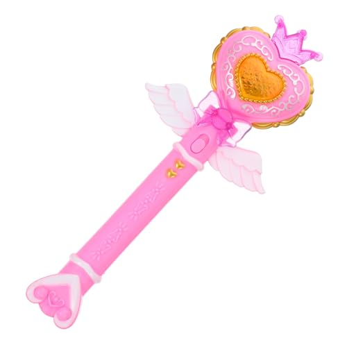 Parliky Leuchtender Mini Herz Zauberstab mit Musik Fairy Wand für Mädchen Kostüm Party Zubehör Süßes Dress Up Accessoire Buntes Licht Kreatives von Parliky