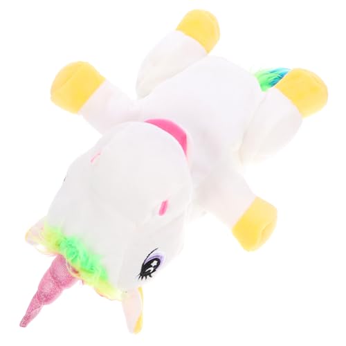 Parliky Lifelike Einhorn Handpuppe aus Weichem Plüsch Interaktives Handspielzeug für Fördert Kreatives Geschichtenerzählen und Sprachentwicklung Farbenfrohes Kuscheltier für Rollenspiele von Parliky
