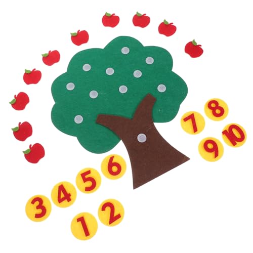 Parliky Mathematik Lernspielzeug Filz Äpfel Baum für Pädagogisches Zählspiel Handliches Langlebiges Vorschulspielzeug für Addition und Subtraktion Fördert Augen Hand Koordination von Parliky