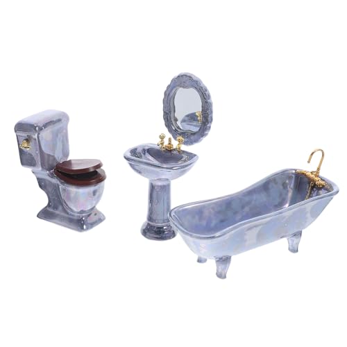 Parliky Mini Badezimmer Set Porzellan Miniatur Badewanne Waschbecken Spiegel Toilette Puppenhaus Möbel Realistische Miniatur Badezimmer Accessoires für Sammler Parliky Mini Badezimmer Set Porzellan Miniatur Badewanne Waschbecken Spiegel Toilette Puppenhaus Möbel Realistische Miniatur Badezimmer Accessoires für Sammler von Parliky