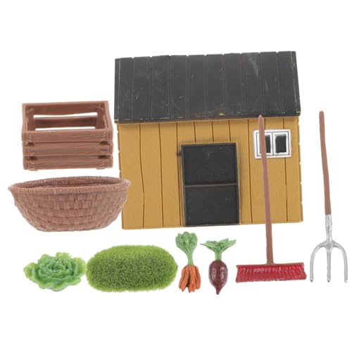 Parliky Miniatur Bauernhof Modellbausatz mit Realistischen Landwirtschaftlichen Werkzeugen und Gemüse Kunststoff Detailreich Langlebig Geeignet als Mini Garten Dekoration und Haus von Parliky