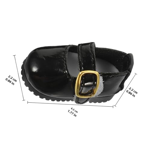Parliky Miniatur Bjd Puppenschuhe aus Pu Leder Schwarze Dekorative Mädchenpuppen Schuhe Leichte Tragbare Puppen Dress up Accessoires für Gelenkpuppe von Parliky