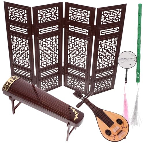 Parliky Miniatur Chinesisches Guzheng und Pipa Klassische Musikinstrumente Modell für Puppenhaus Dekoration Vintage Fan Screen Robustes und Detailreiches Mikrohaus Zubehör Parliky Miniatur Chinesisches Guzheng und Pipa Klassische Musikinstrumente Modell für Puppenhaus Dekoration Vintage Fan Screen Robustes und Detailreiches Mikrohaus Zubehör von Parliky